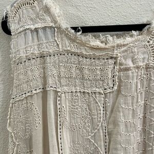 Magnolia Pearl Cream Scoop Neck Cap Sleeve Sundress